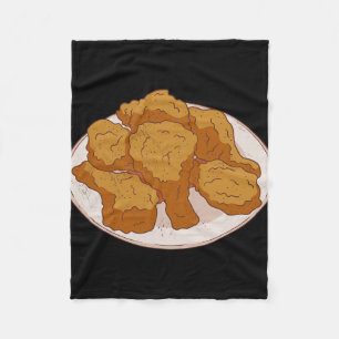 Fried Chicken Breading Juicy Crunchy Meal Coated D Fleece Blanket