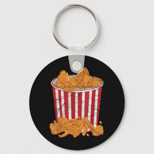 Fried Chicken Bucket Funny Halloween Costume Key Ring