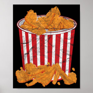 Fried Chicken Bucket Funny Halloween Costume Poster