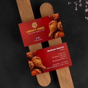 Fried Chicken Business Modern Bright Red Business Card