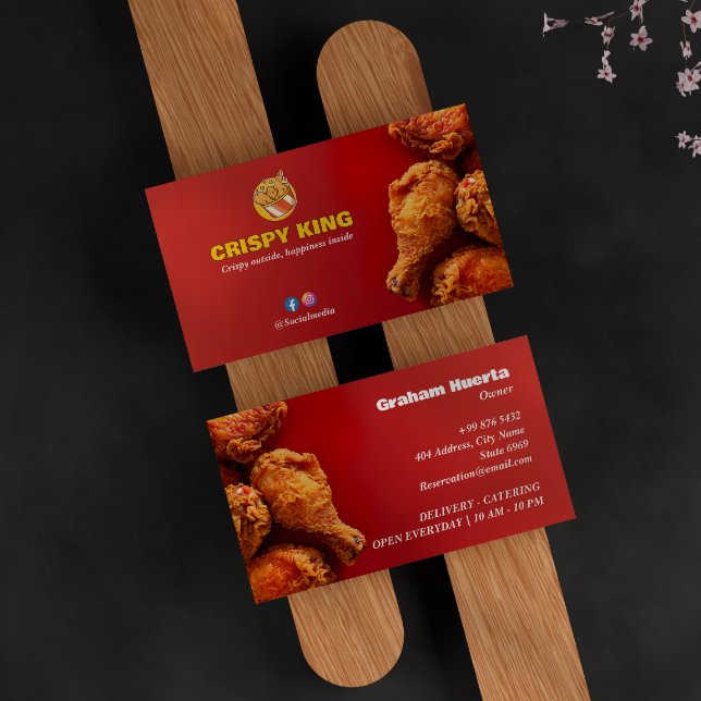 Fried Chicken Business | Modern Bright Red Card (Creator Uploaded)