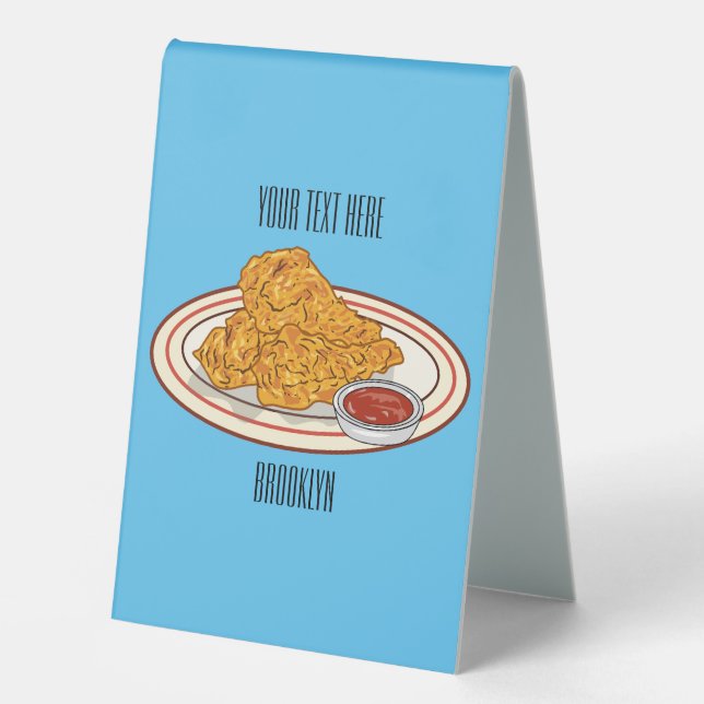 Fried chicken cartoon illustration (Front)