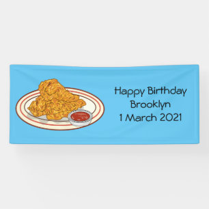 Fried chicken cartoon illustration banner