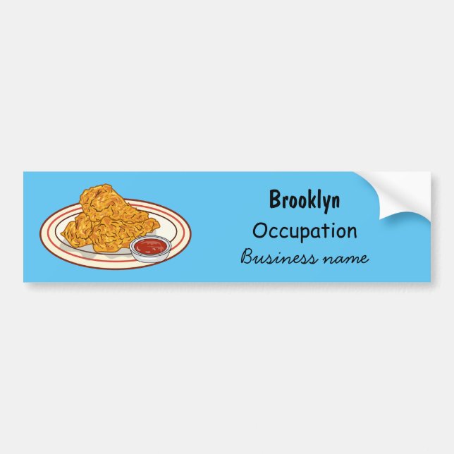Fried chicken cartoon illustration bumper sticker (Front)