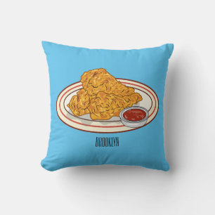 Fried chicken cartoon illustration cushion