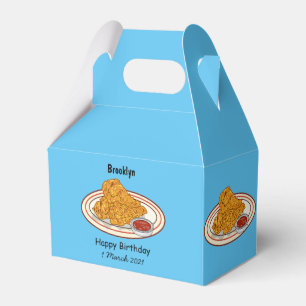 Fried chicken cartoon illustration favour box