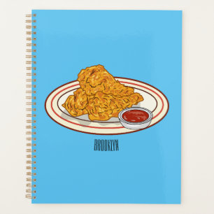 Fried chicken cartoon illustration planner