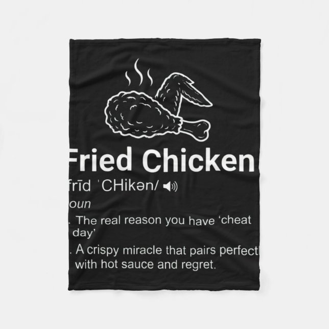 Fried Chicken Definition Funny Dictionary Noun Foo Fleece Blanket (Front)