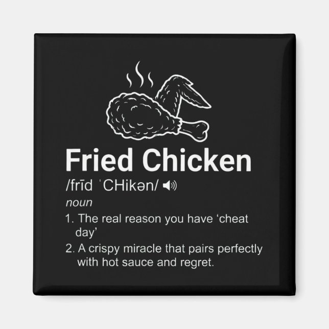 Fried Chicken Definition Funny Dictionary Noun Foo Magnet (Front)
