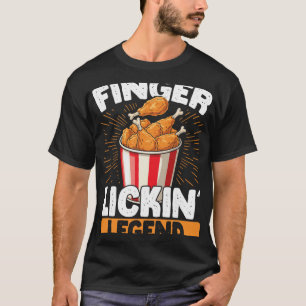 Fried Chicken Finger Lickin Legend Chicken Wings L T-Shirt