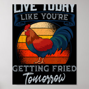 Fried Chicken Food Lover Restaurant Dish Chef Kitc Poster