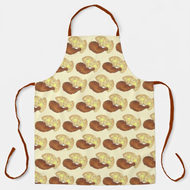 Fried Chicken Leg and Waffles Soul Southern Food Apron (Front)