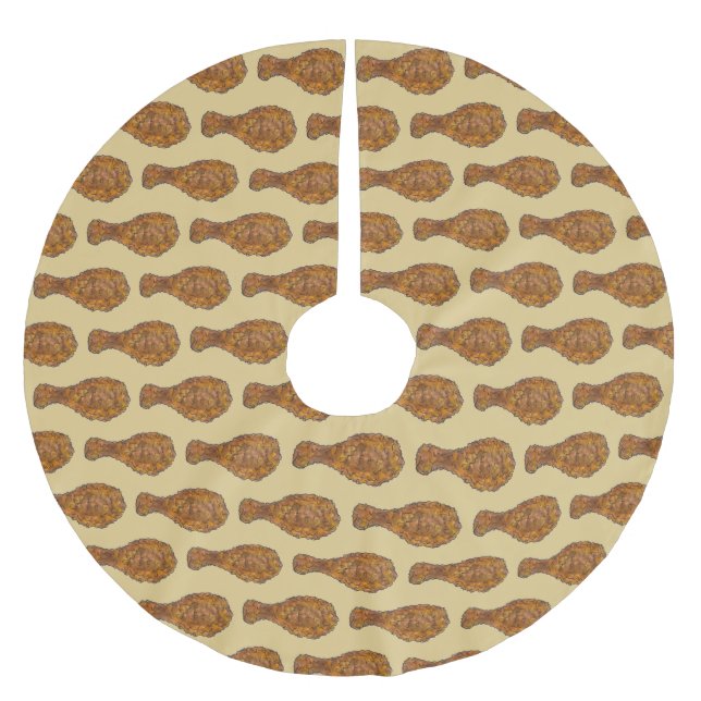Fried Chicken Leg Drumstick Soul Food Picnic Brushed Polyester Tree Skirt (Front)