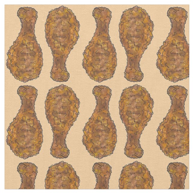 Fried Chicken Leg Drumstick Southern Soul Food Fabric (Close Up)