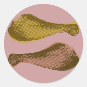 Fried Chicken Legs Classic Round Sticker
