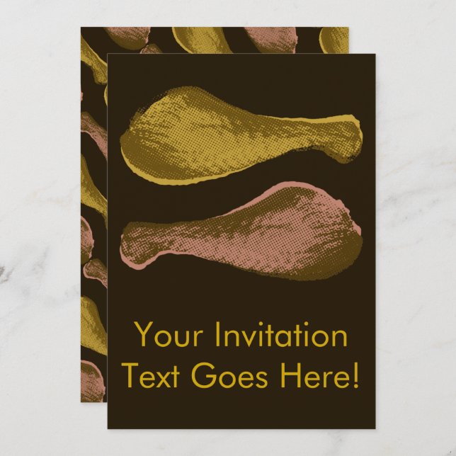 Fried Chicken Legs Invitation (Front/Back)