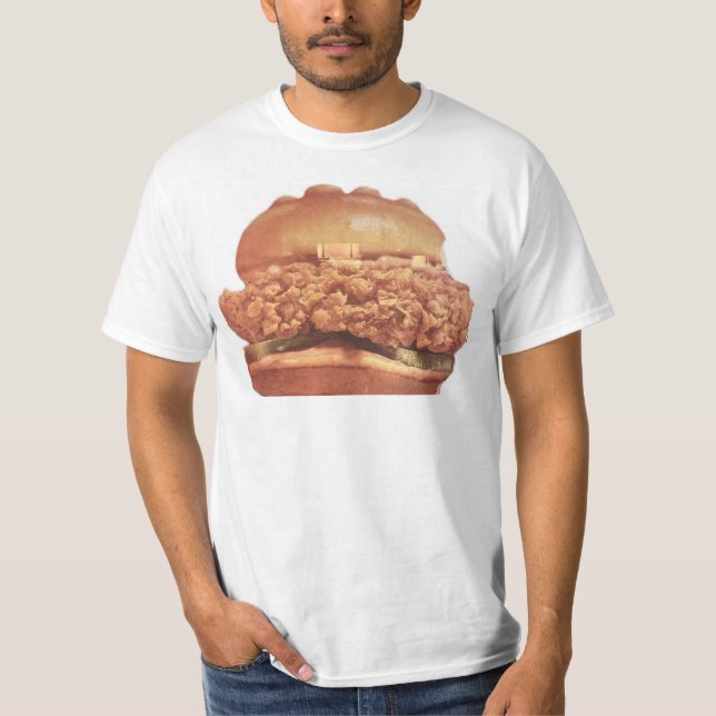 FRIED CHICKEN LOGO AND CHICKEN SANDWICH POPEYES T-Shirt (Front)
