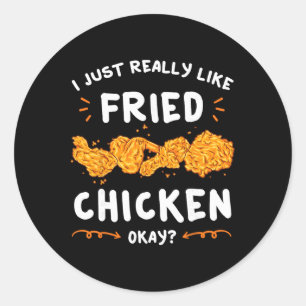 Fried Chicken Marinated Breading Coated Dish Crunc Classic Round Sticker