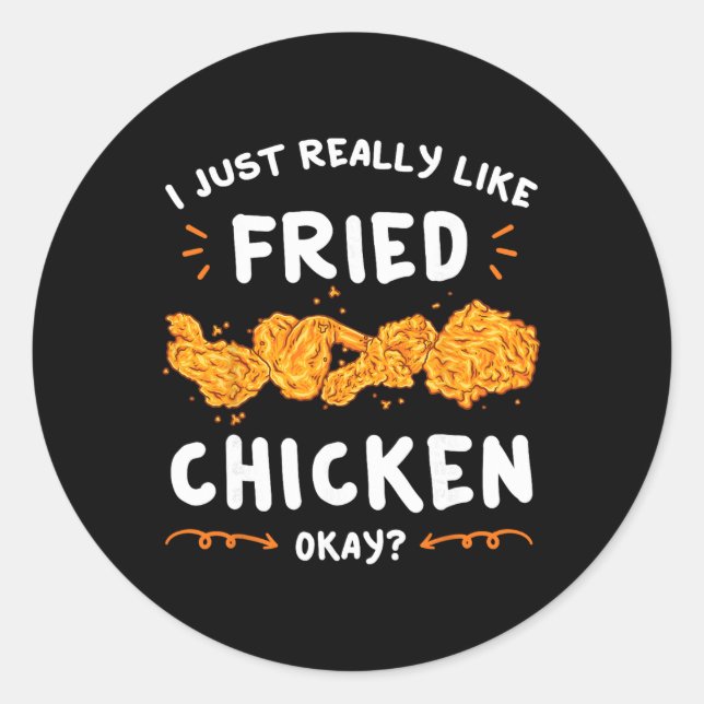 Fried Chicken Marinated Breading Coated Dish Crunc Classic Round Sticker (Front)