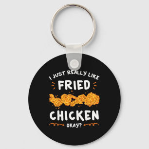 Fried Chicken Marinated Breading Coated Dish Crunc Key Ring