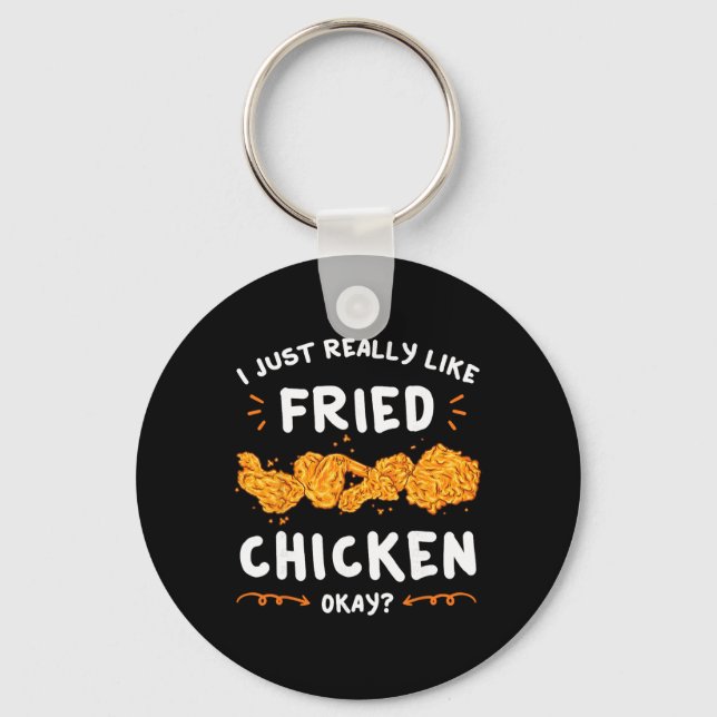 Fried Chicken Marinated Breading Coated Dish Crunc Key Ring (Front)