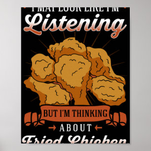 Fried Chicken Marinated Meal Coated Snack Crunchy Poster