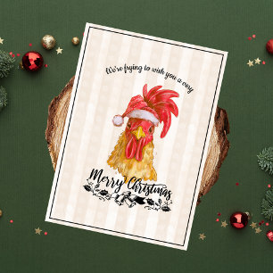 Fried Chicken Pun Funny Merry Christmas Holiday Card