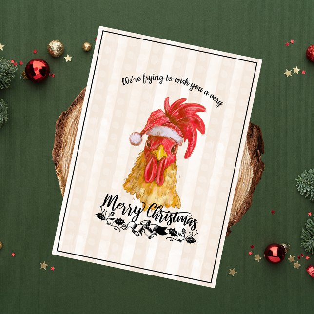Fried Chicken Pun Funny Merry Christmas Holiday Card (Creator Uploaded)