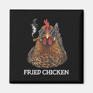 Fried Chicken Smoking Funny Stoner Weed Meme  Magnet