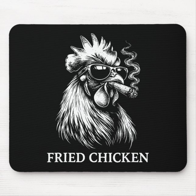 Fried Chicken Smoking Joint Funny Weed Lover _2  Mouse Pad (Front)