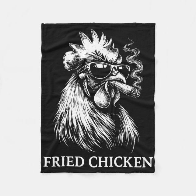 Fried Chicken Smoking Joint Funny Weed Lover _4  Fleece Blanket (Front)