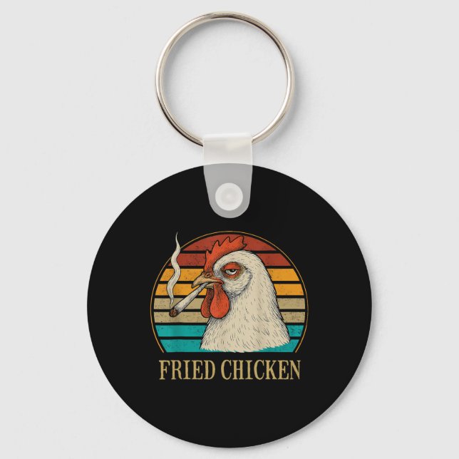 Fried Chicken Smoking Joint Funny Weed Lover _5  Key Ring (Front)