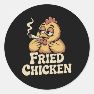 Fried Chicken Smoking Joint Funny Weed Lover _6 Classic Round Sticker