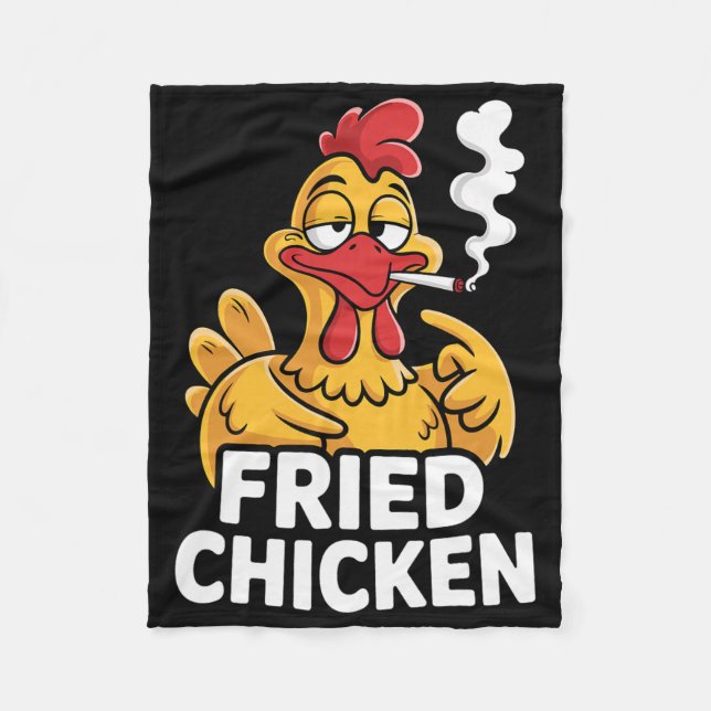 Fried Chicken Smoking Joint Funny Weed Lover _7  Fleece Blanket (Front)