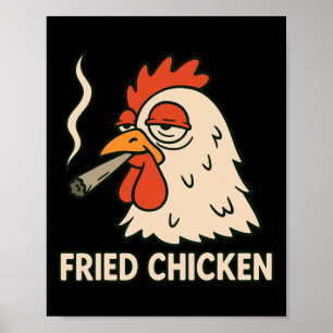 Fried Chicken Smoking Joint Funny Weed Lover _8 Poster