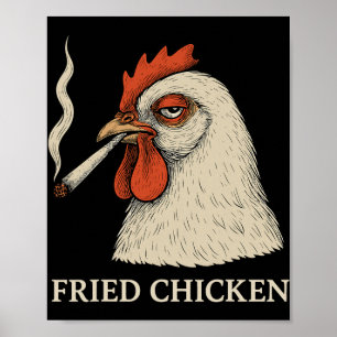 Fried Chicken Smoking Joint Funny Weed Lover _9 Poster