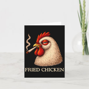 Fried Chicken Smoking Joint Funny Weed Lover  Card