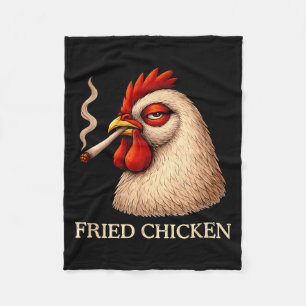Fried Chicken Smoking Joint Funny Weed Lover Fleece Blanket