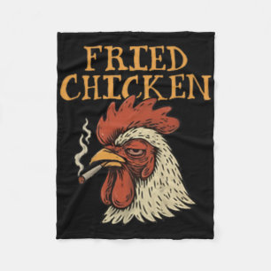 Fried Chicken Smoking Weed Men Women Fleece Blanket