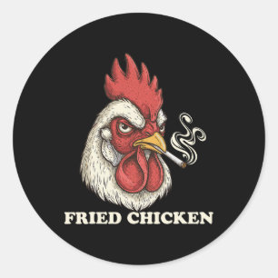 Fried Chicken Stoner Weed Lover Classic Round Sticker