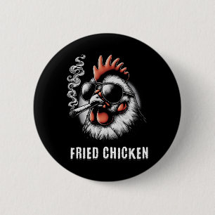 Fried Chicken Sungles Smoking Funny Weed 6 Cm Round Badge