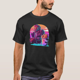 Fried Chicken Synthwave 80s Retrowave Aesthetic T-Shirt