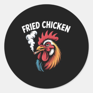 Fried Chicken Weed Meme Stoner Smoking Classic Round Sticker