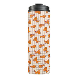 Fried chicken wings on a barbecue grill thermal tumbler