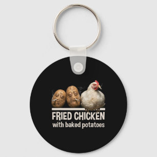 Fried Chicken With Ked Potatoes Funny Smoking Bird Key Ring