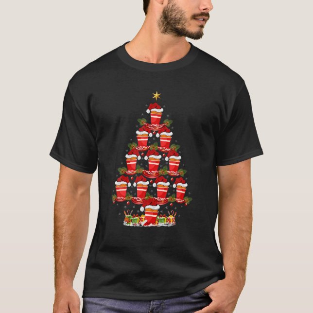 Fried Chicken Xmas Lighting Fried Chicken Christma T-Shirt (Front)
