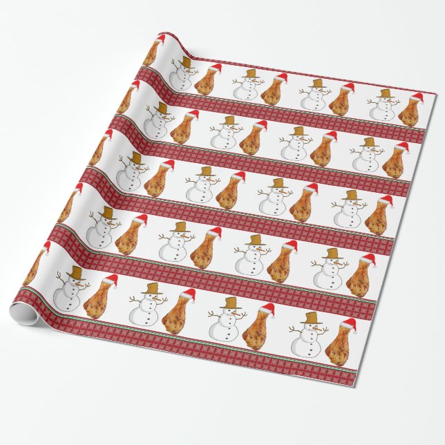 Fried cooked chicken leg wrapping paper (Unrolled)