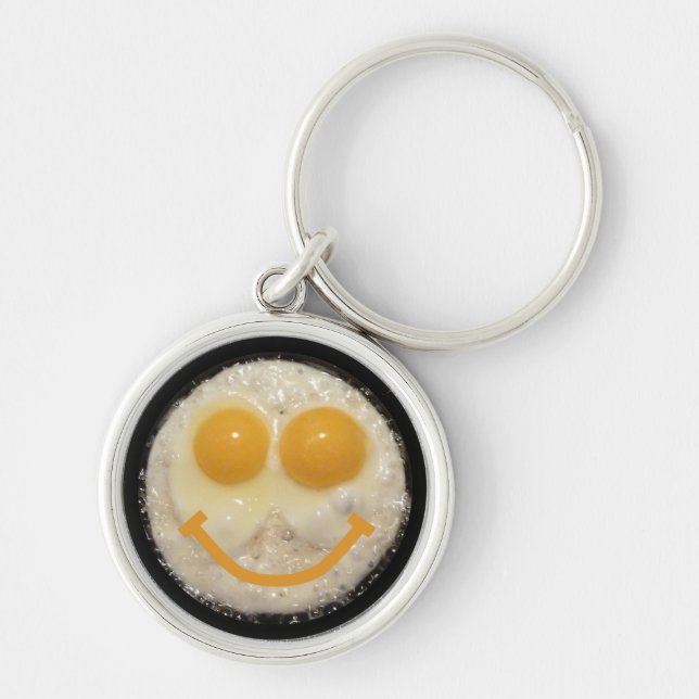Fried Egg Face Key Ring (Front)