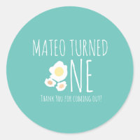 Fried Egg First Birthday Thank You