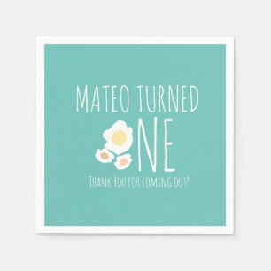 Fried Egg First Birthday Thank You Napkin